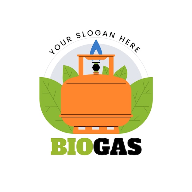 Modèle De Logo De Biogaz Design Plat