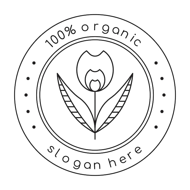 Modèle De Logo Biologique Avec Design De Logo Botanique Floral Pour Les Fermes Et L'agriculture