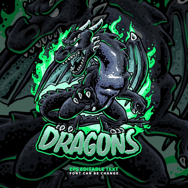 Modèle De Logo Black Dragons