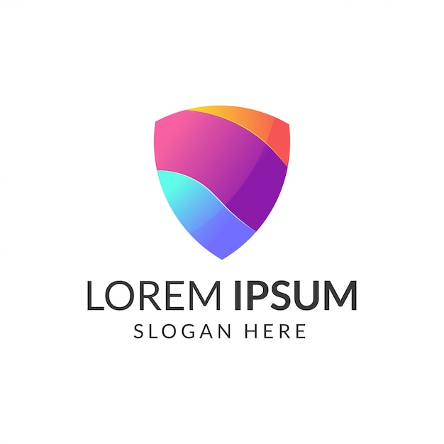 Modèle de logo de bouclier coloré