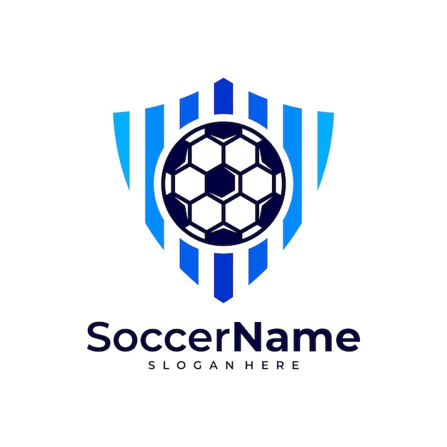 Modèle de logo de bouclier de football Vecteur de conception de logo de bouclier de football