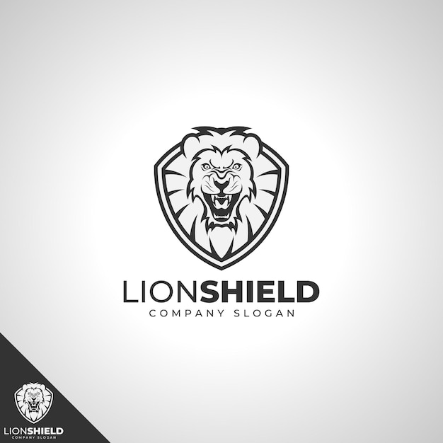 Modèle De Logo De Bouclier De Lion