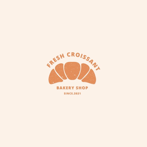 Modèle de logo de boulangerie croissant Logotype vintage