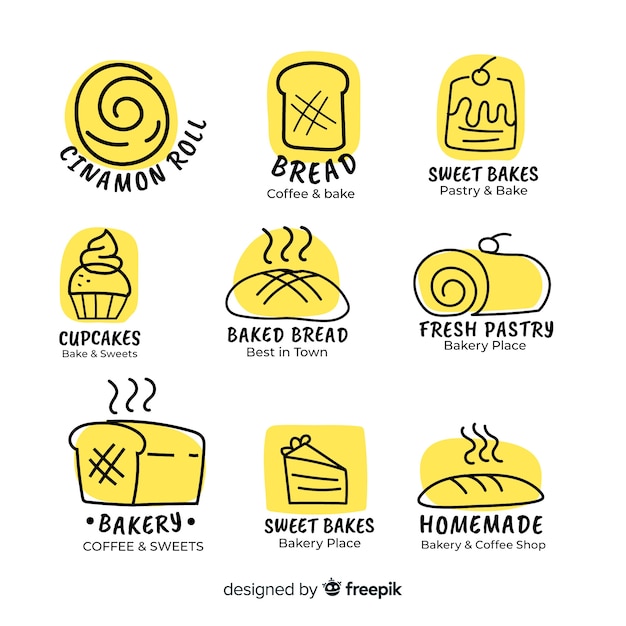 Modèle De Logo De Boulangerie Dessiné à La Main