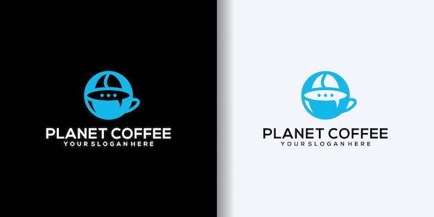 Modèle de logo de café planète