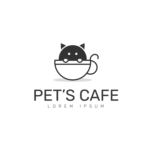 Modèle De Logo De Café Pour Animaux De Compagnie