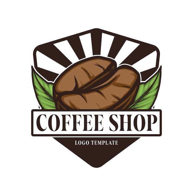 Modèle De Logo De Café Avec Le Symbole Du Grain De Café