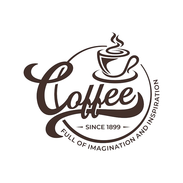 Modèle De Logo De Café Vintage
