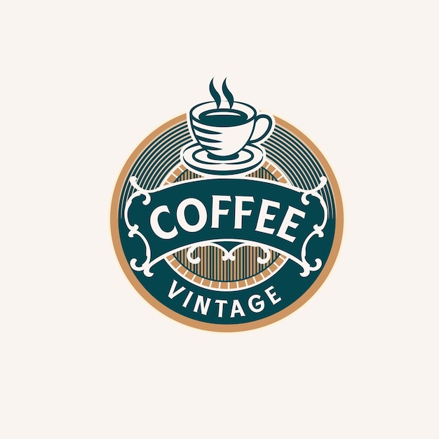 Modèle de logo de café vintage