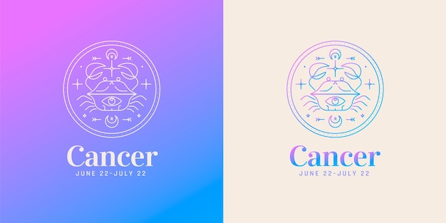 Modèle De Logo De Cancer Dégradé