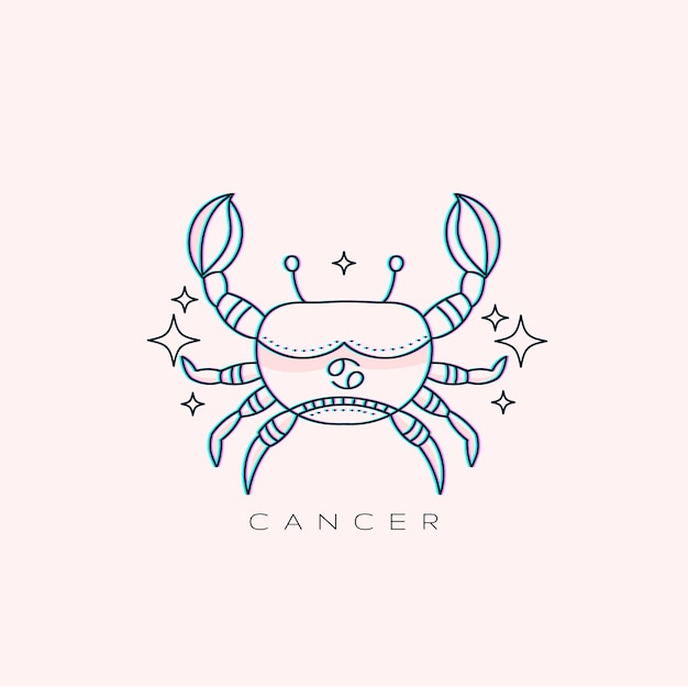 Modèle De Logo De Cancer Dessiné à La Main