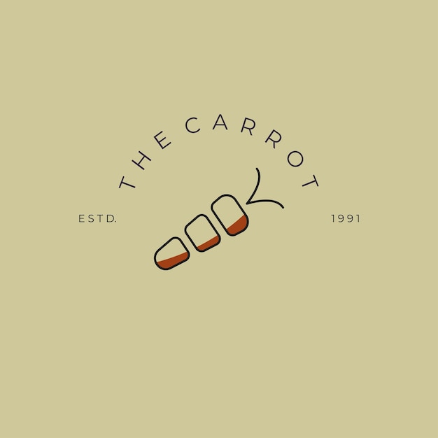 Le Modèle De Logo De Carotte Pour Le Restaurant Inspiration De Modèle De Logo Minimaliste Illustration Vectorielle