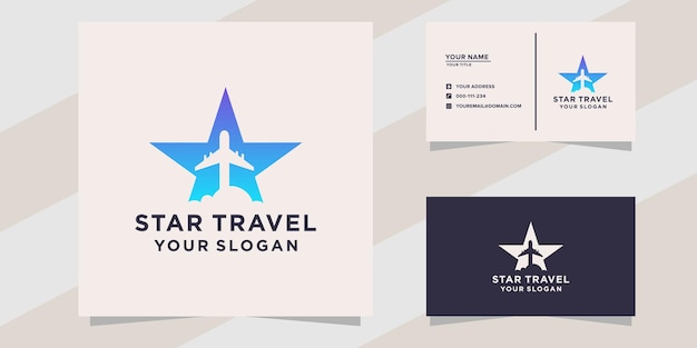 Modèle De Logo Et De Carte De Visite De Voyage En étoile