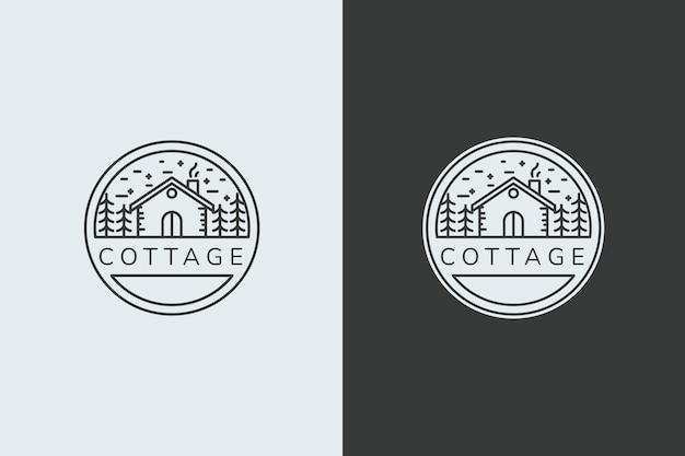 Modèle de logo de chalet dessiné à la main
