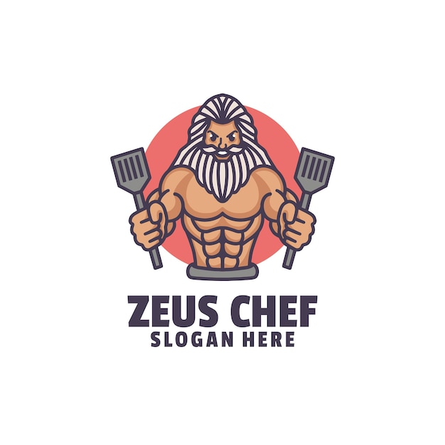 Vecteur modèle de logo de chef zeus