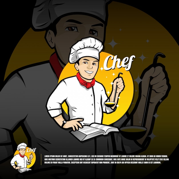 Vecteur modèle de logo de chef