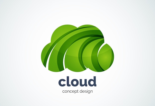 Modèle De Logo Cloud Stockage Sur Disque Dur à Distance Ou Concept Météo