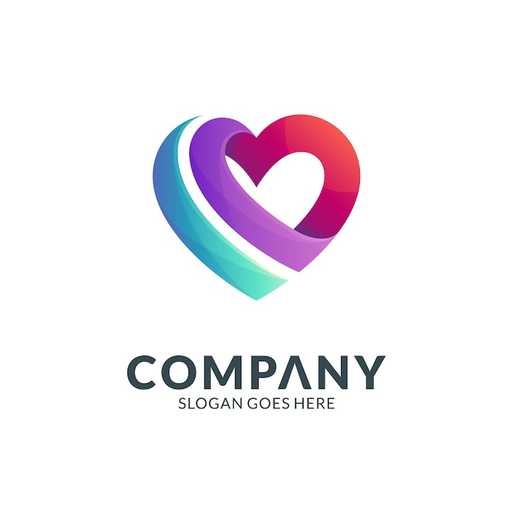 Vecteur modèle de logo coeur ou amour simple