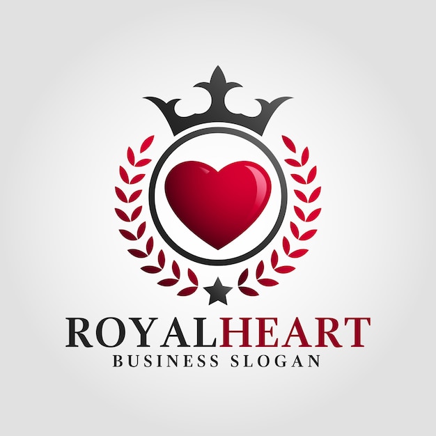 Modèle de logo coeur royal