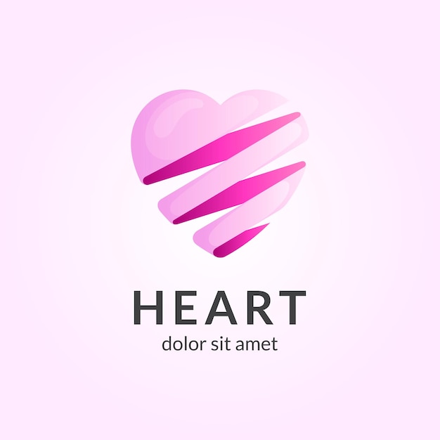 Modèle de logo coeur simple