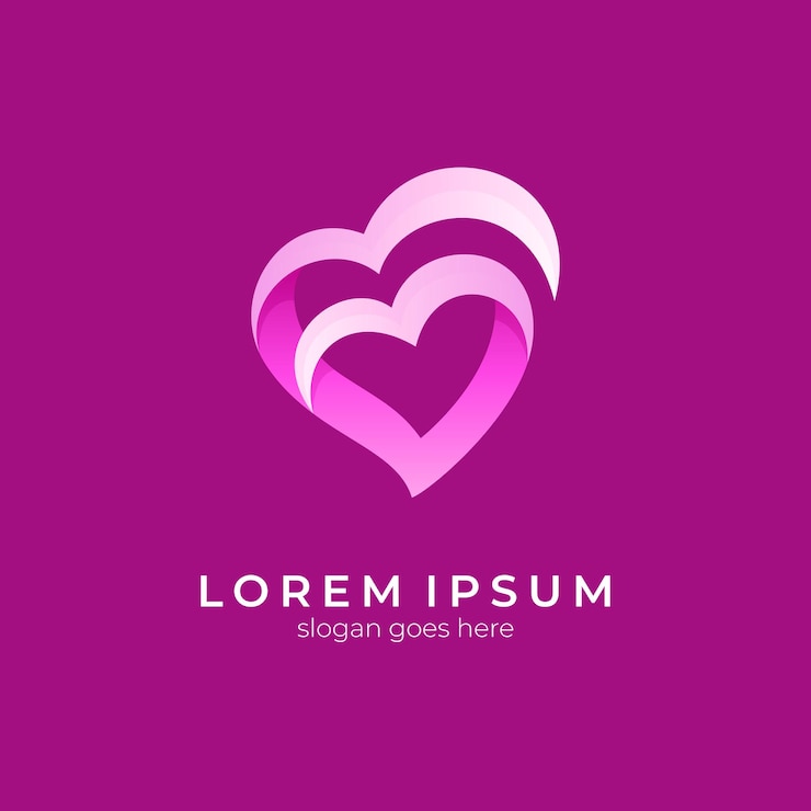 Vecteur modèle de logo coeur simple