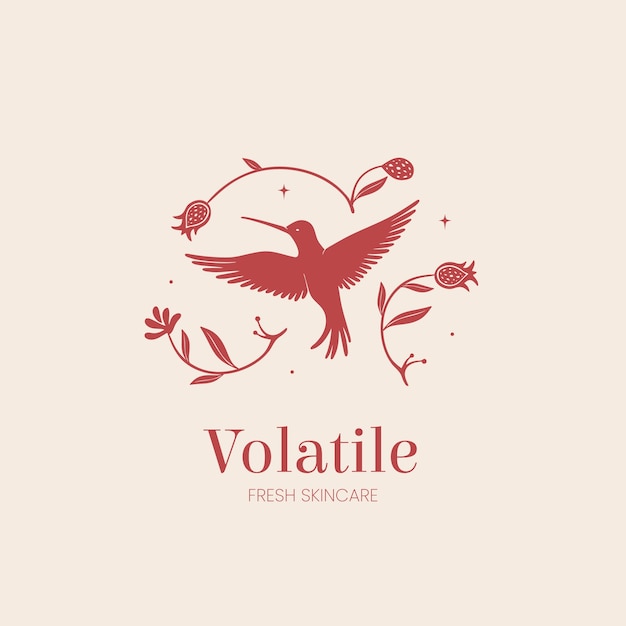 Vecteur modèle de logo colibri design plat