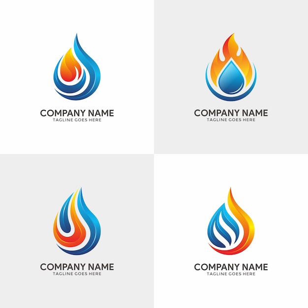 Modèle De Logo De Collection De Flamme