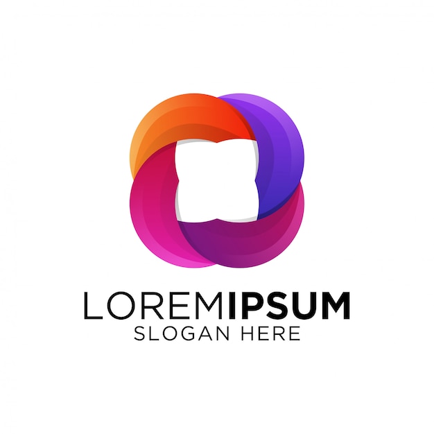 modèle de logo coloré dégradé abstrait oeuvre