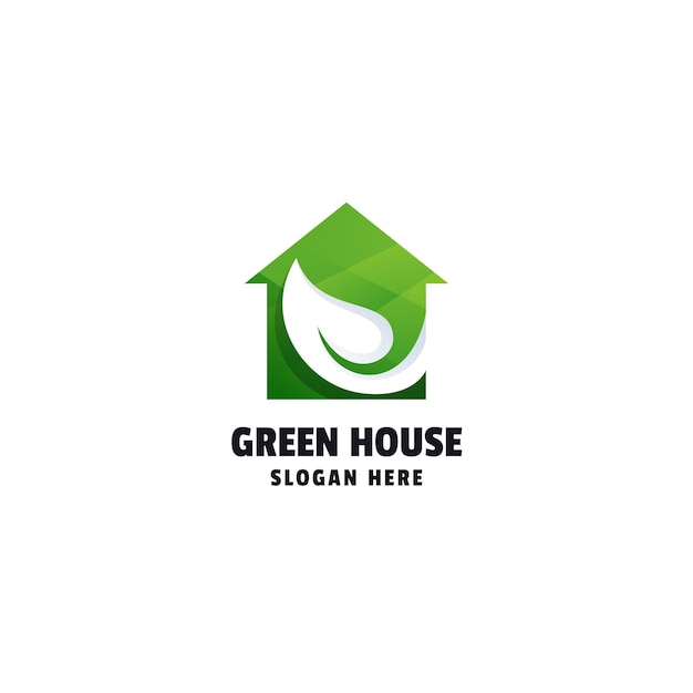 Modèle de logo coloré dégradé maison verte