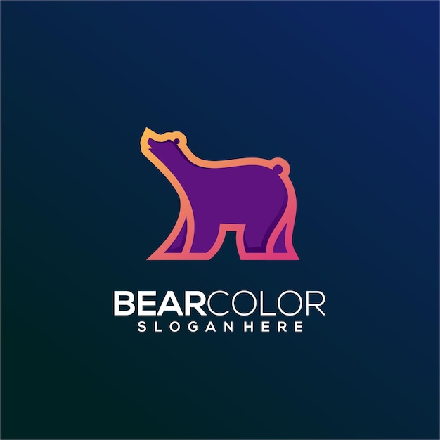 Vecteur modèle de logo coloré ours