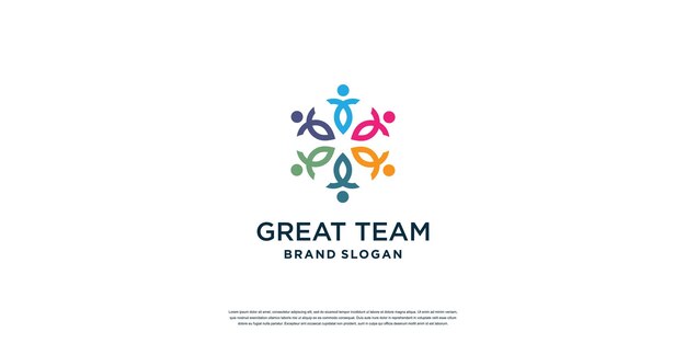 Modèle De Logo Communautaire Pour Groupe D'équipe Sociale Vecteur Premium Partie 1