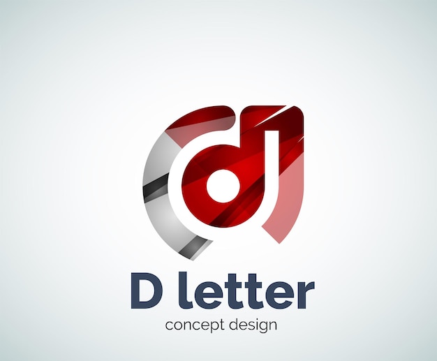 Modèle de logo de concept de lettre de vecteur D