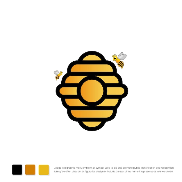 Vecteur modèle de logo de conception d'abeille de miel