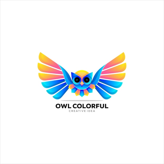 Modèle De Logo De Conception De Hibou Coloré