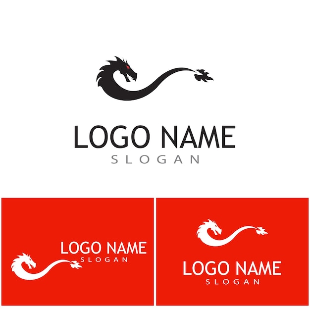 Vecteur modèle de logo de conception d'icône de vecteur de dragon