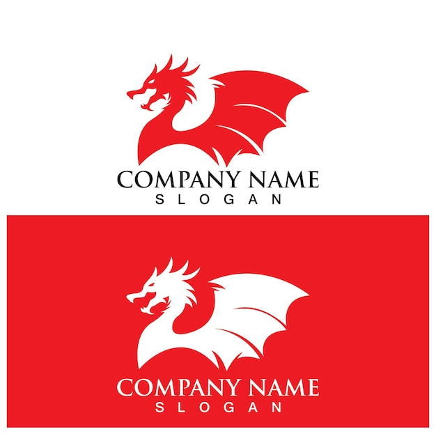 Modèle De Logo De Conception D'icône De Vecteur De Dragon