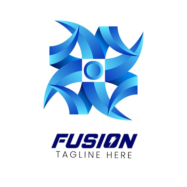 Modèle De Logo De Conception Technologique De Fusion