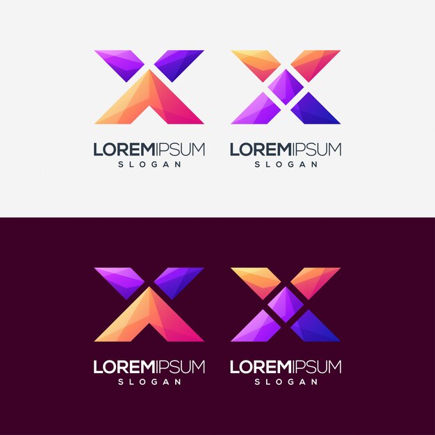 Modèle De Logo Couleur Dégradé Lettre X