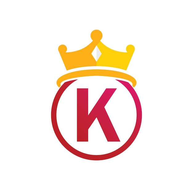 Modèle De Logo De Couronne De Roi Avec Le Symbole De La Lettre K