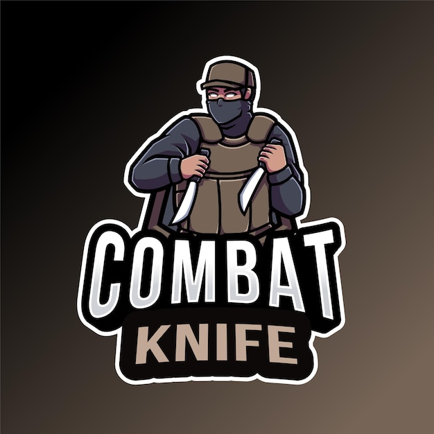 Modèle De Logo De Couteau De Combat