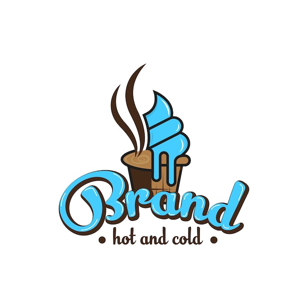 Modèle De Logo De Crème Glacée Et De Café Pour Votre Marque