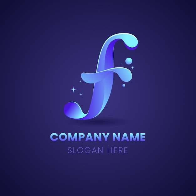 Modèle de logo dégradé f