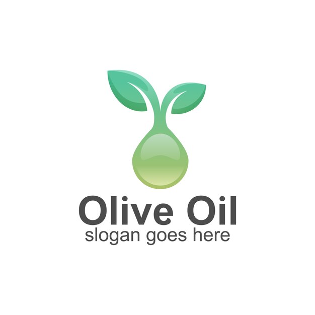 Modèle De Logo Dégradé D'huile D'olive