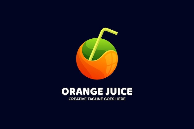 Modèle de logo dégradé de jus d'orange frais