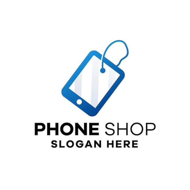 Modèle de logo de dégradé de magasin de téléphone