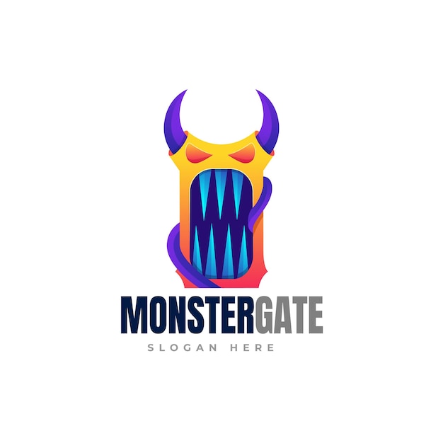 Modèle De Logo Dégradé Porte Monstre