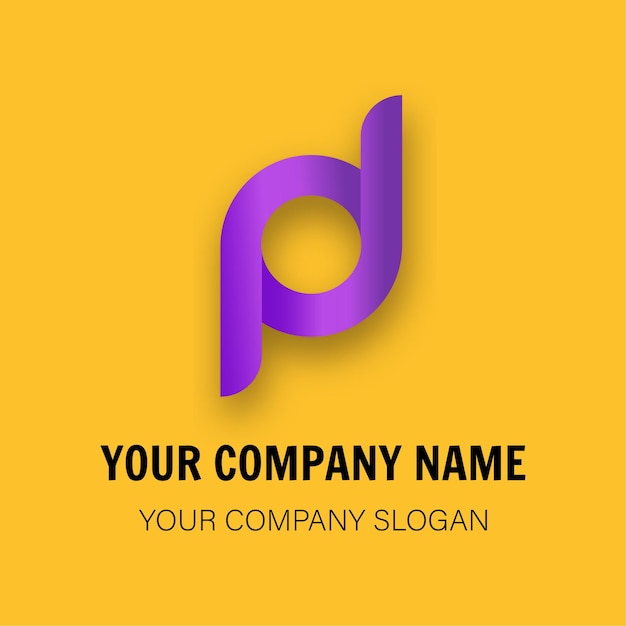 Modèle de logo dégradé vectoriel avec forme abstraite