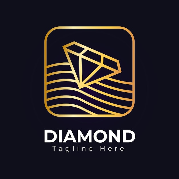 Vecteur modèle de logo de diamant de luxe