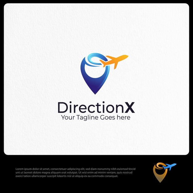 Vecteur modèle de logo de la direction x