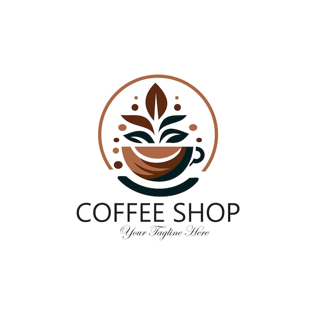 modèle de logo du café